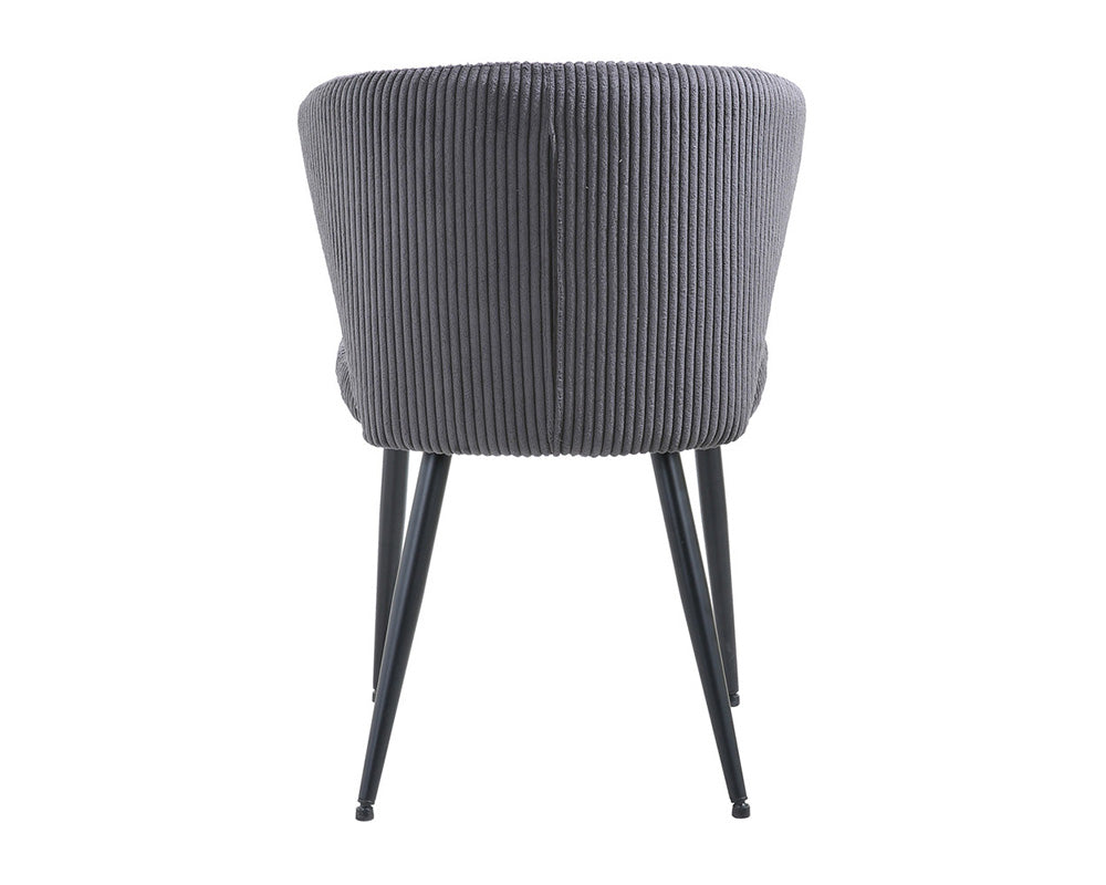 Chaise velours cotelé gris - Rousseau - Souffle d'intérieur