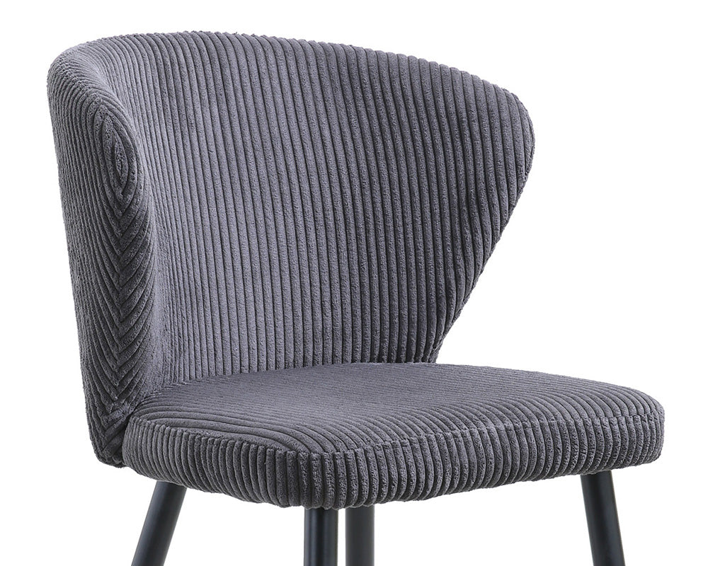 Chaise velours cotelé gris - Rousseau - Souffle d'intérieur