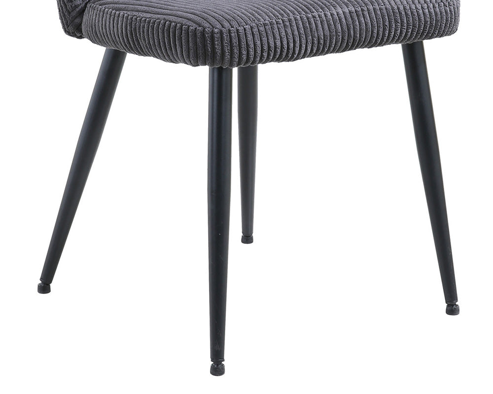 Chaise velours cotelé gris - Rousseau - Souffle d'intérieur