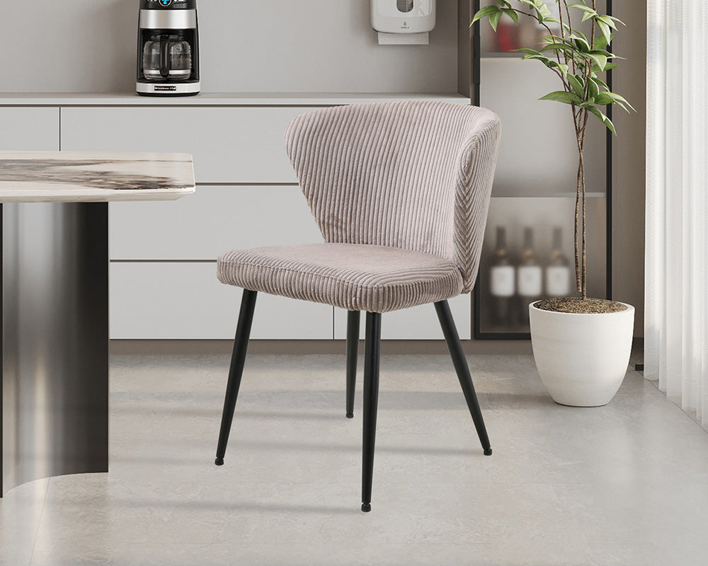 Chaise velours cotelé sable - Rousseau - Souffle d'intérieur