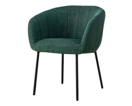 chaise confortable avec accoudoirs verte en tissu pieds noir - Souffle d'intérieur