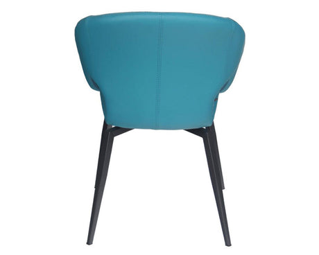 Fauteuil de table pivotant pieds metal en tissu bleu moderne - SOUFFLE D’INTÉRIEUR