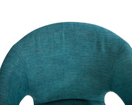 Fauteuil de table pivotant pieds metal en tissu bleu moderne - SOUFFLE D’INTÉRIEUR