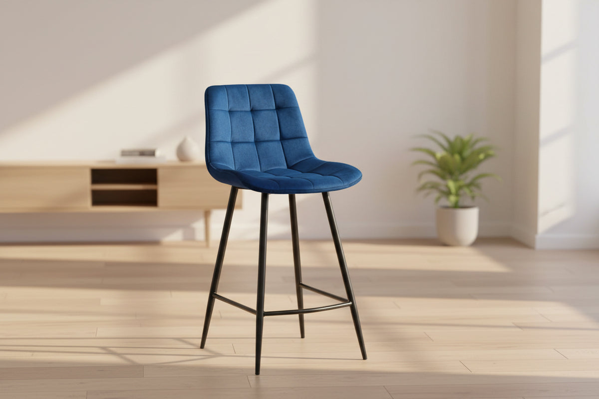 Chaises de bar avec 4 pieds bleu - Rousseau Furniture - Souffle d'Intérieur