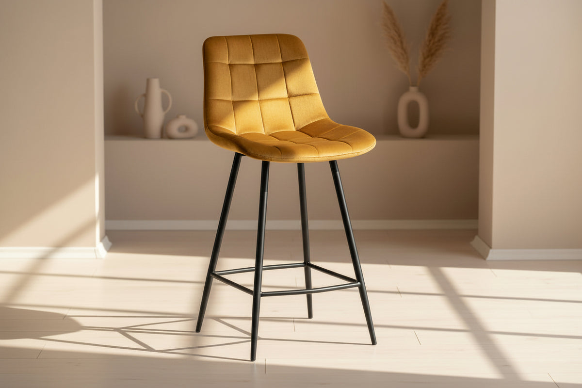 Chaises de bar avec 4 pieds or - Rousseau Furniture - Souffle d'Intérieur