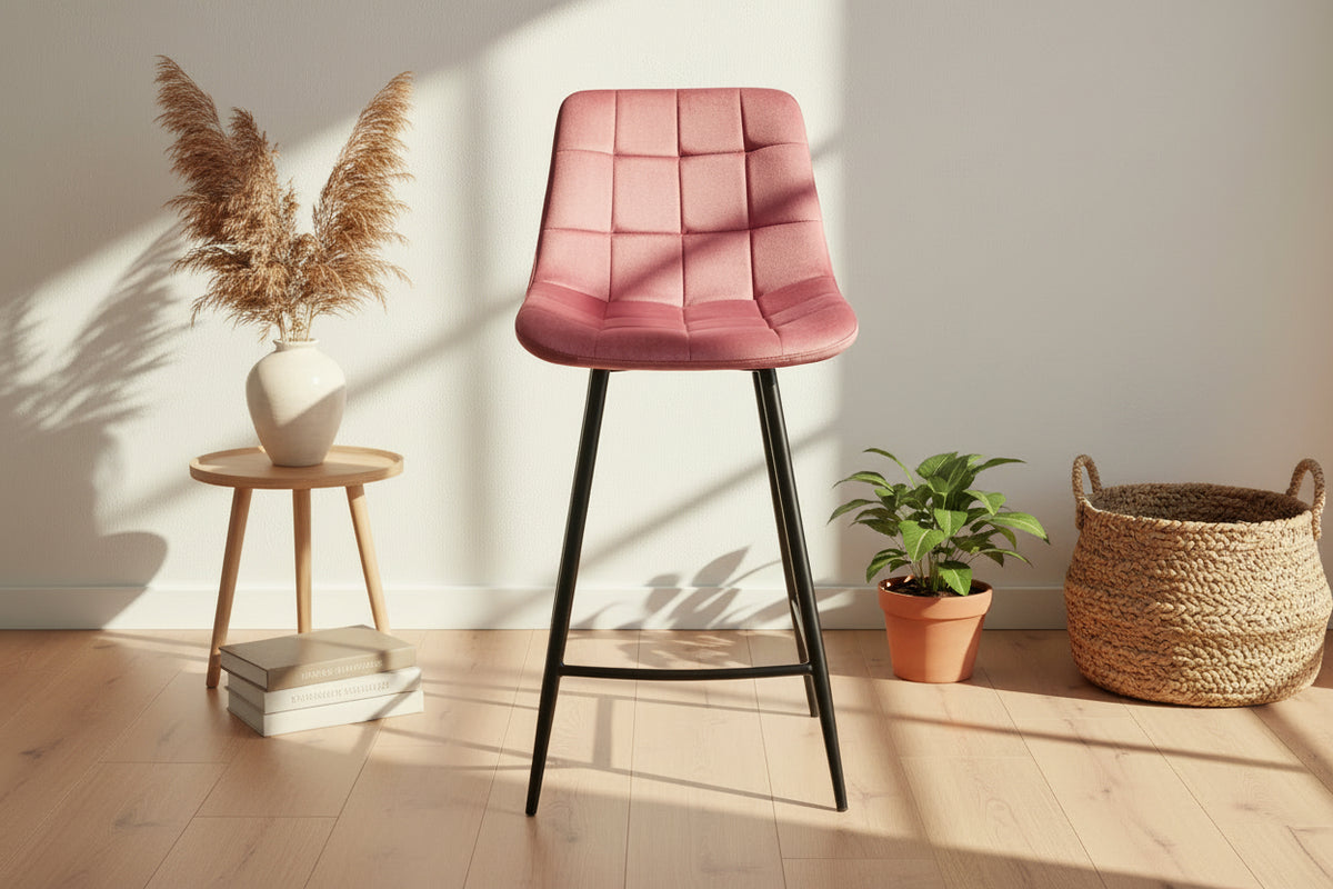 Chaises de bar avec 4 pieds rose - Rousseau Furniture - Souffle d'Intérieur