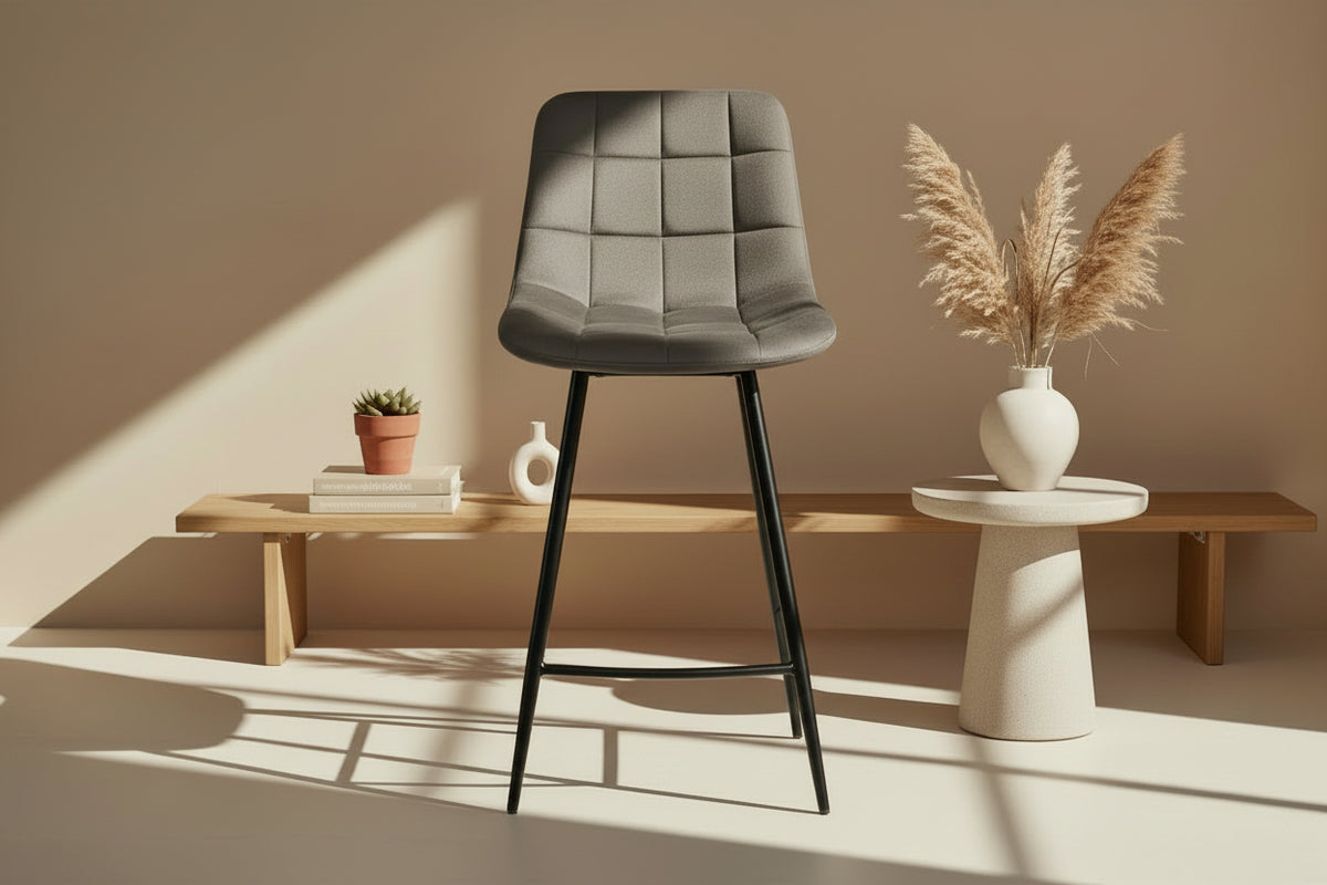 Chaises de bar avec 4 pieds taupe - Rousseau Furniture - Souffle d'Intérieur