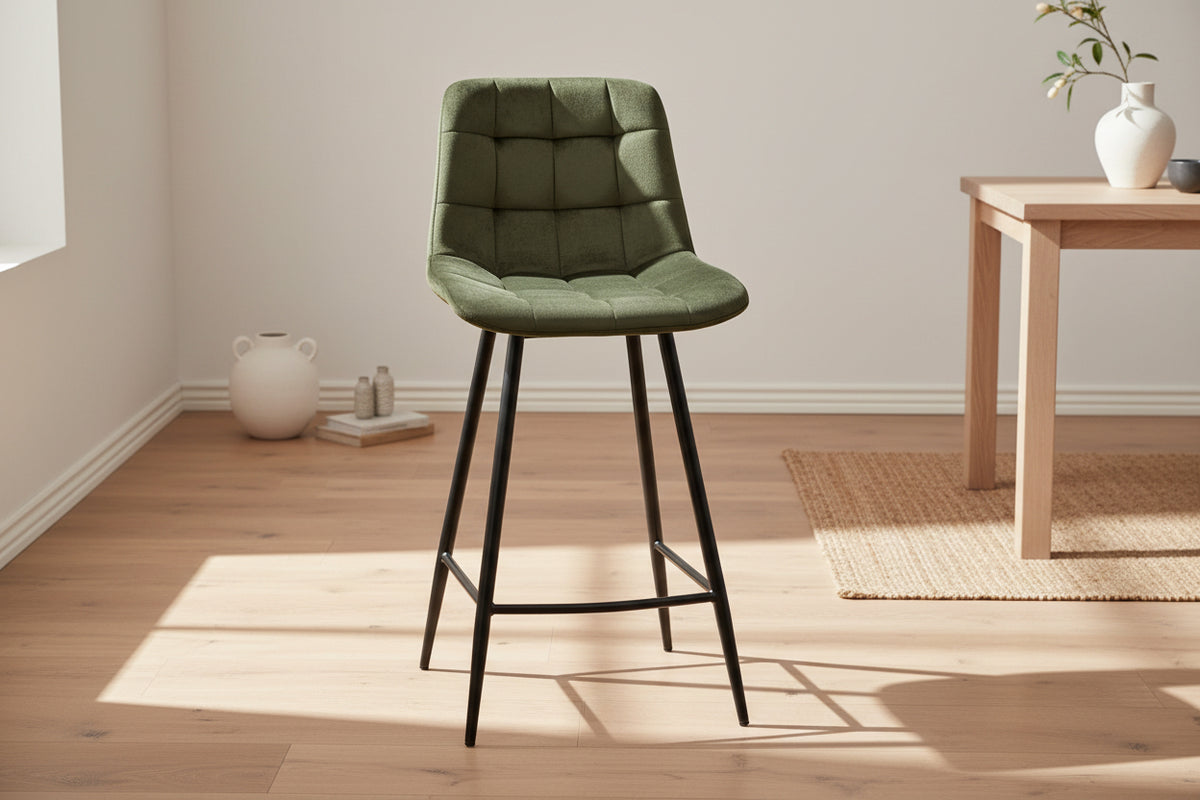 Chaises de bar avec 4 pieds vert - Rousseau Furniture - Souffle d'Intérieur