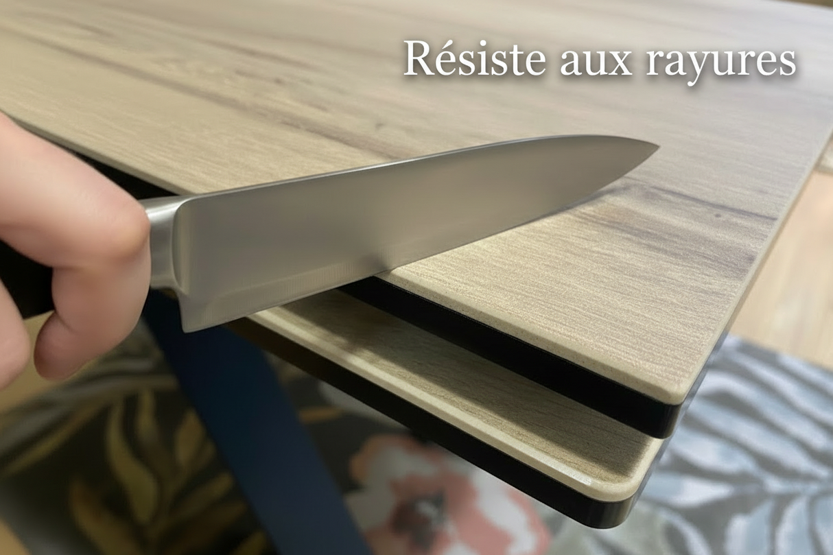 Démonstration de la résistance aux rayures de la céramique effet bois