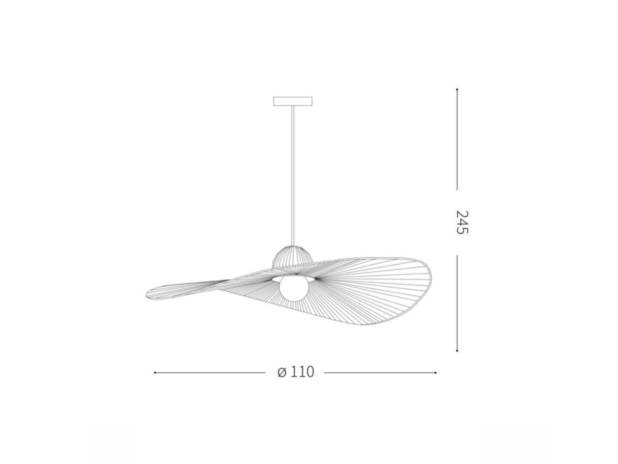 Black fabric pendant light - Maria