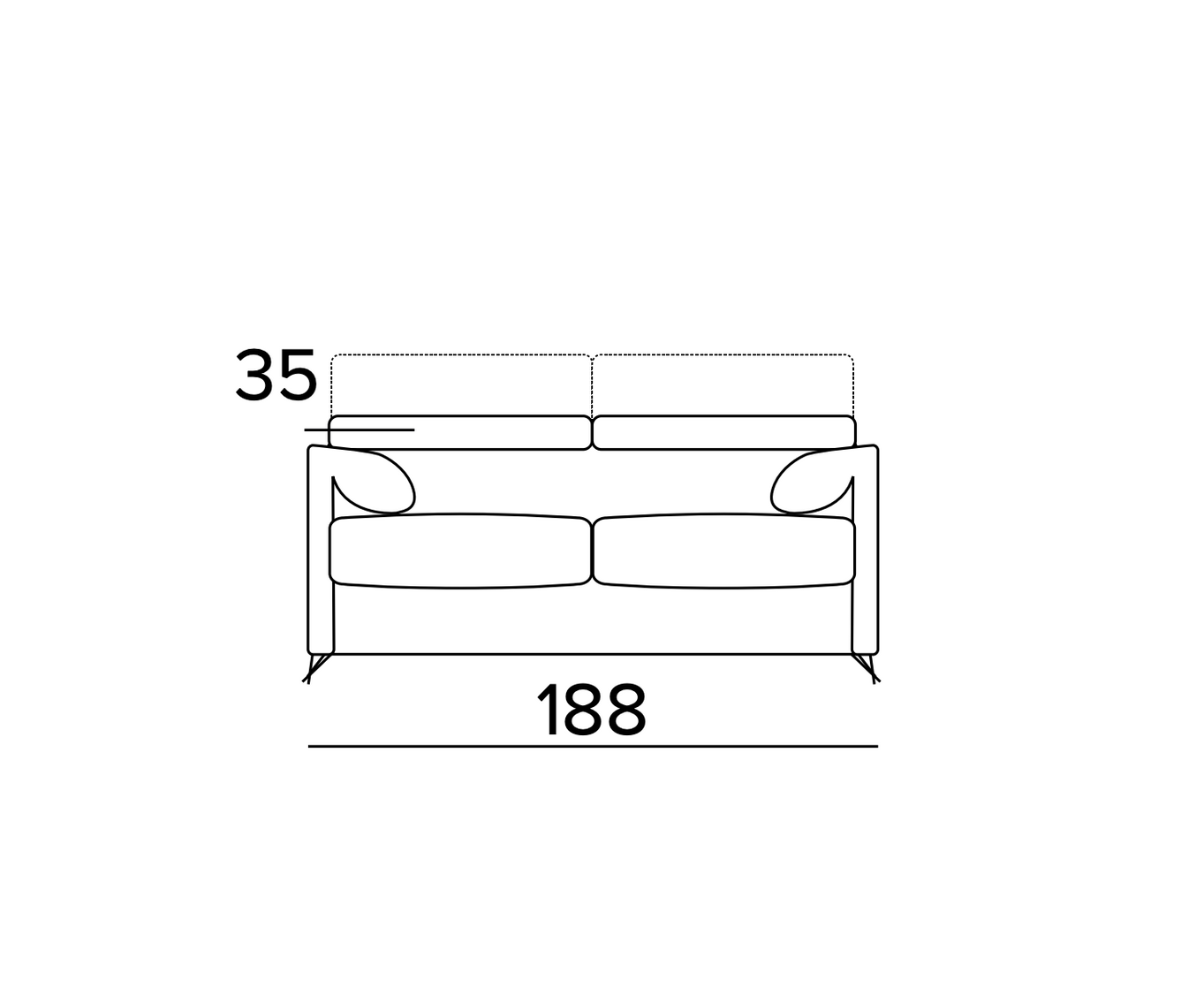 3-seater convertible sofa L191cm - Lora