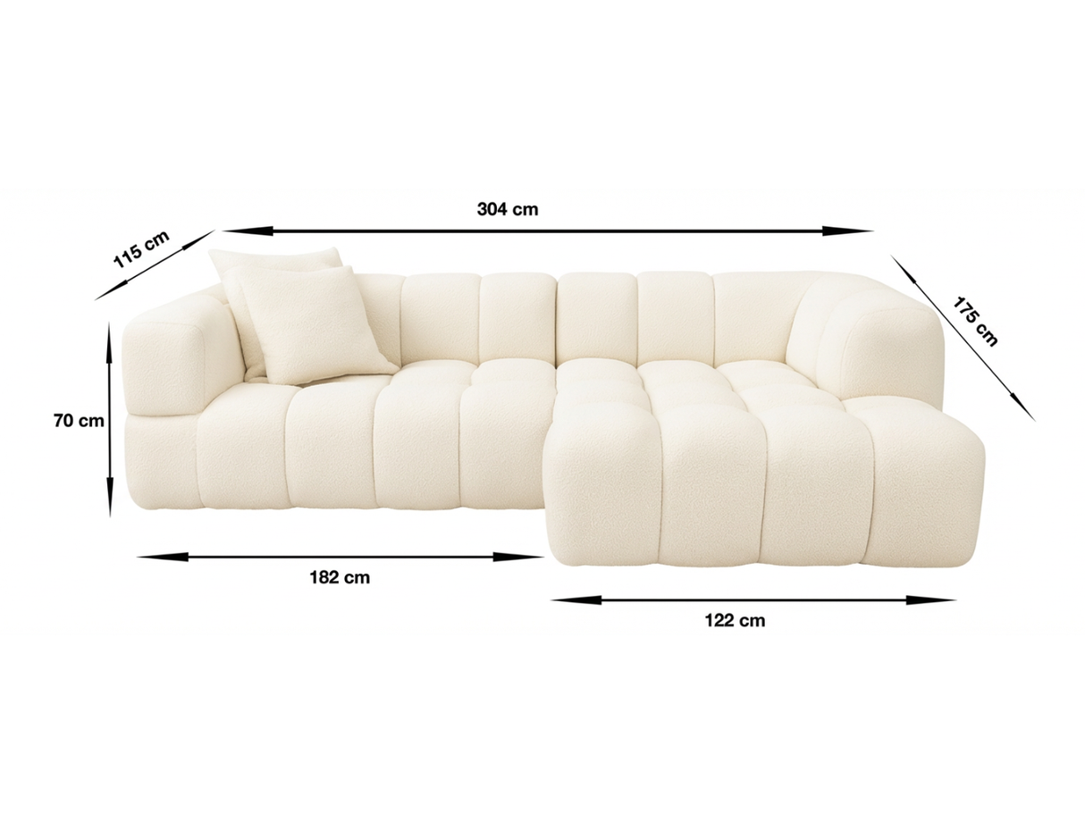 Beige corner sofa 316x246cm - Moony