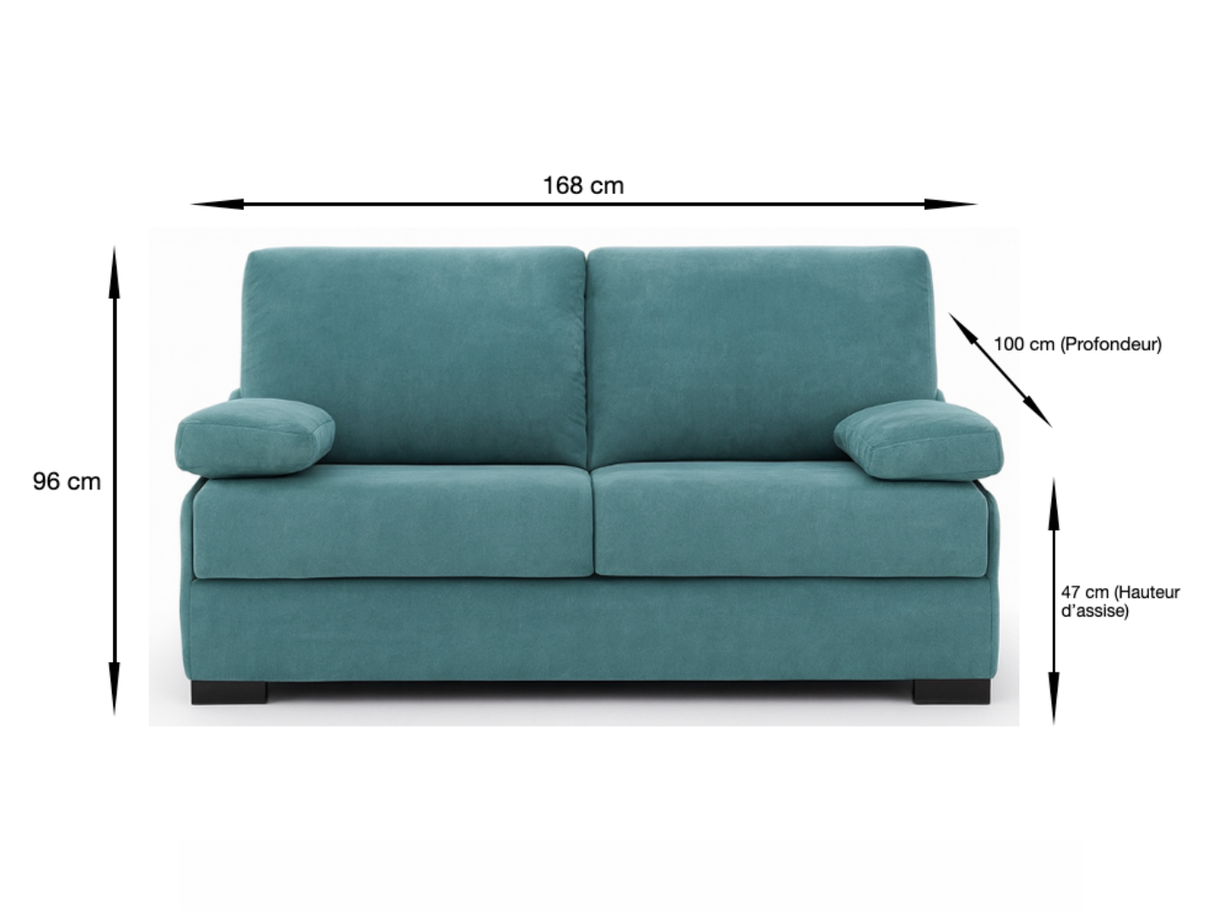 Blue rapido convertible sofa L168cm - Taha