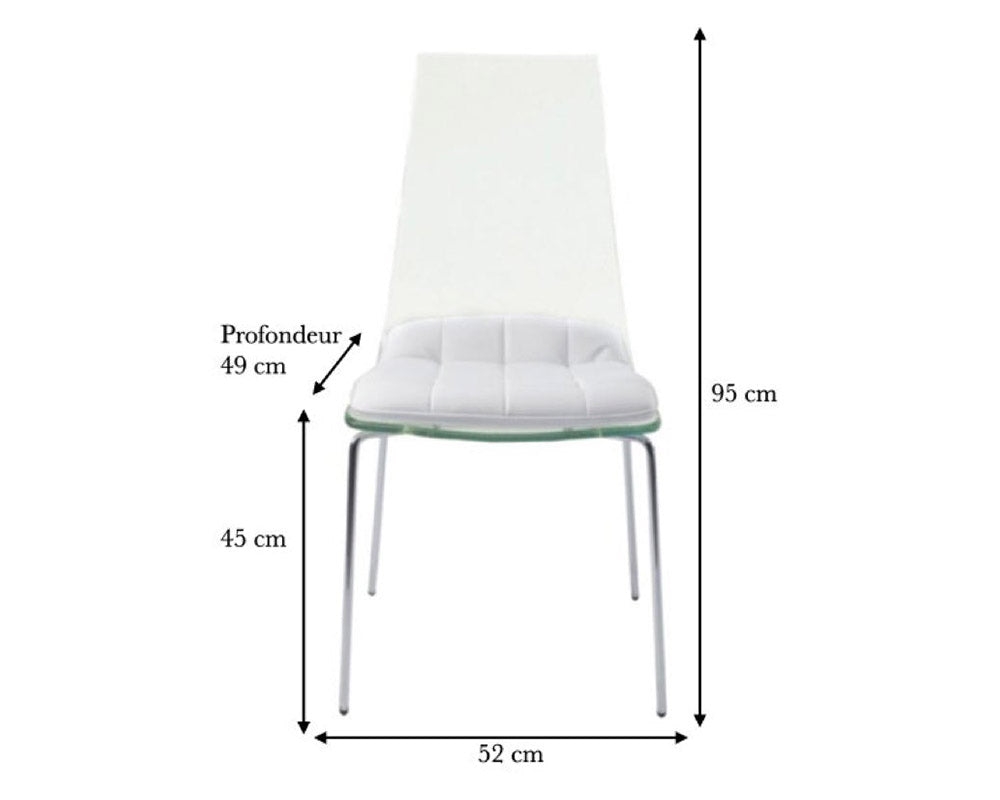 Schéma dimensions – Angelina – blanc – 52×95×49 cm