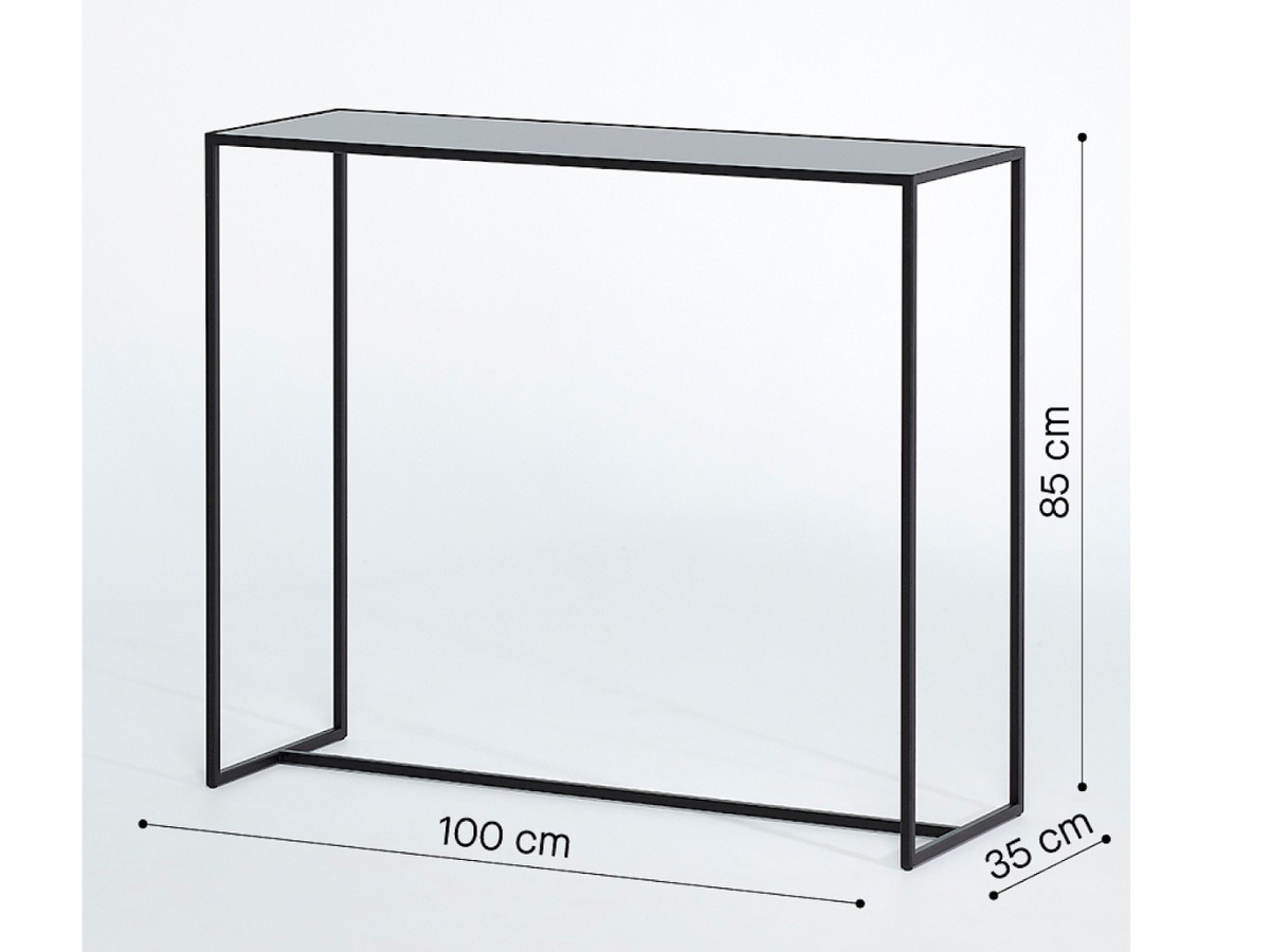 Console d'entrée en verre teinté Mia – vue en situation entrée