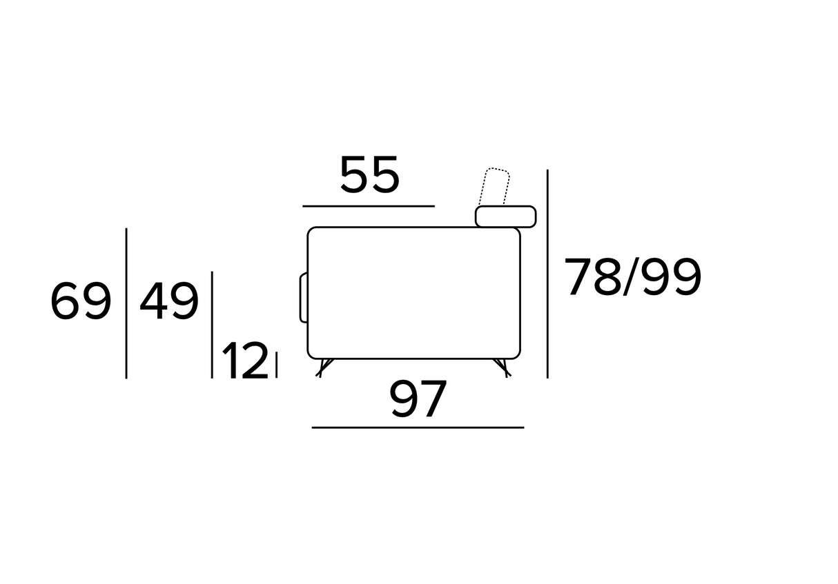 3-seater convertible sofa L191cm - Lora