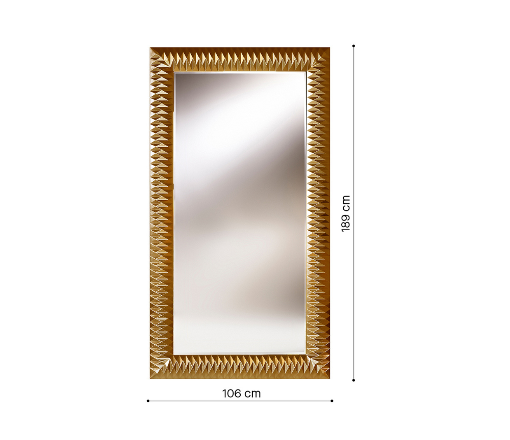 Grand miroir mural design moderne rectangulaire gold - Nickyta