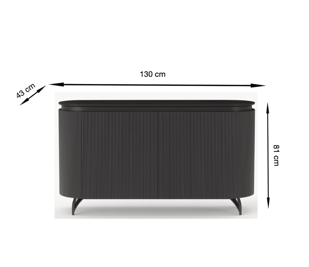 Buffet bas gris laque - Mohara