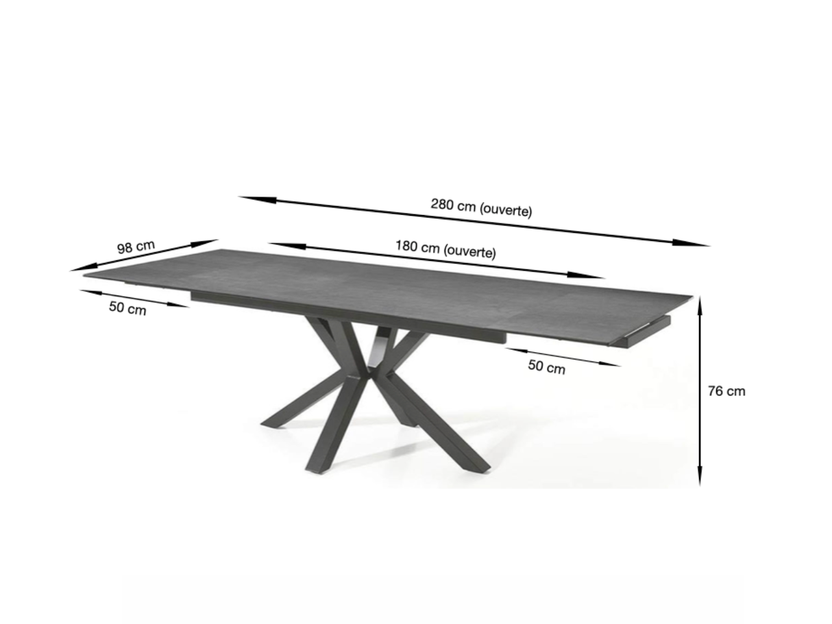 Table céramique pied central - Sarah