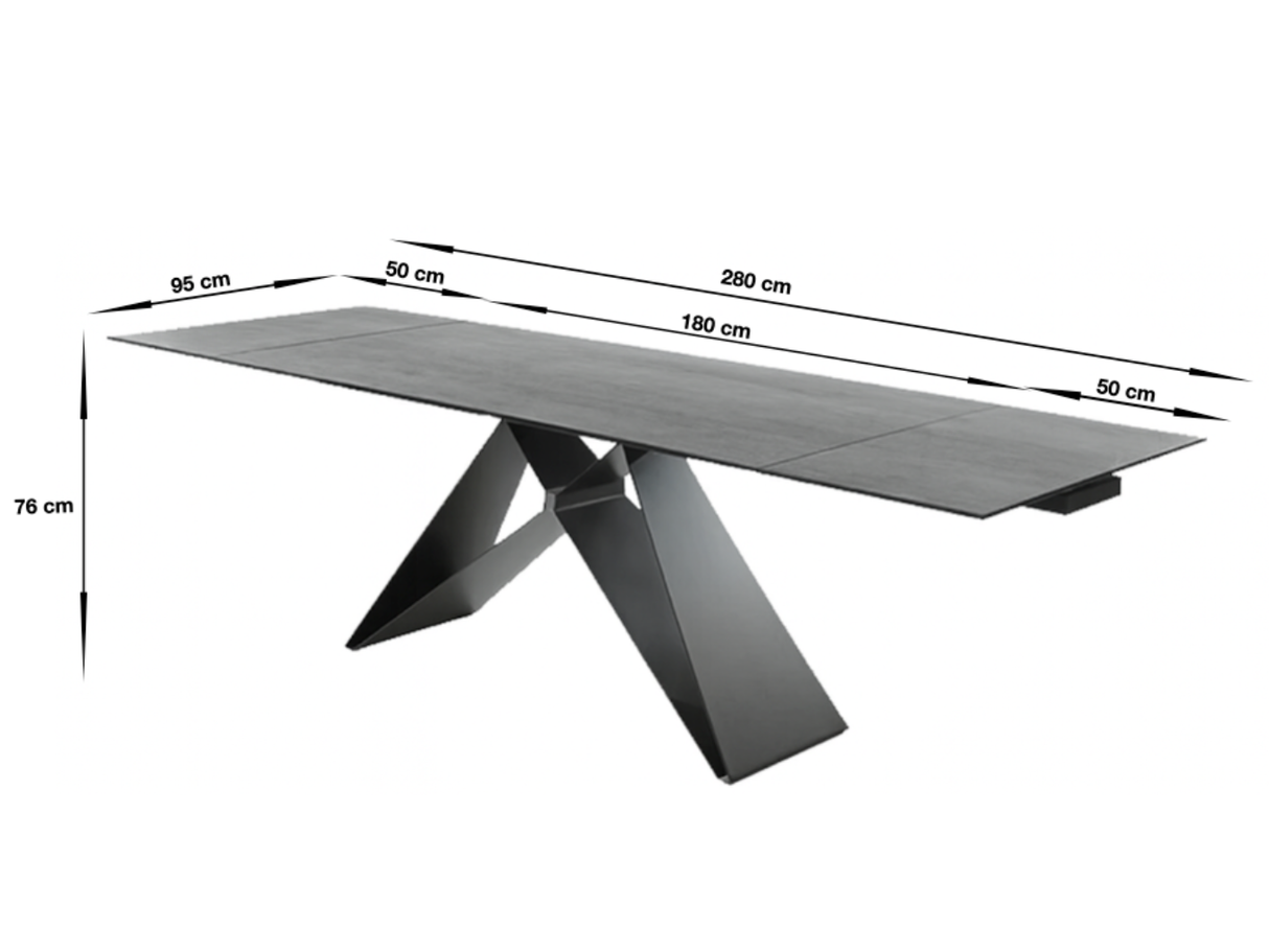 Table céramique grise extensible - Eddy