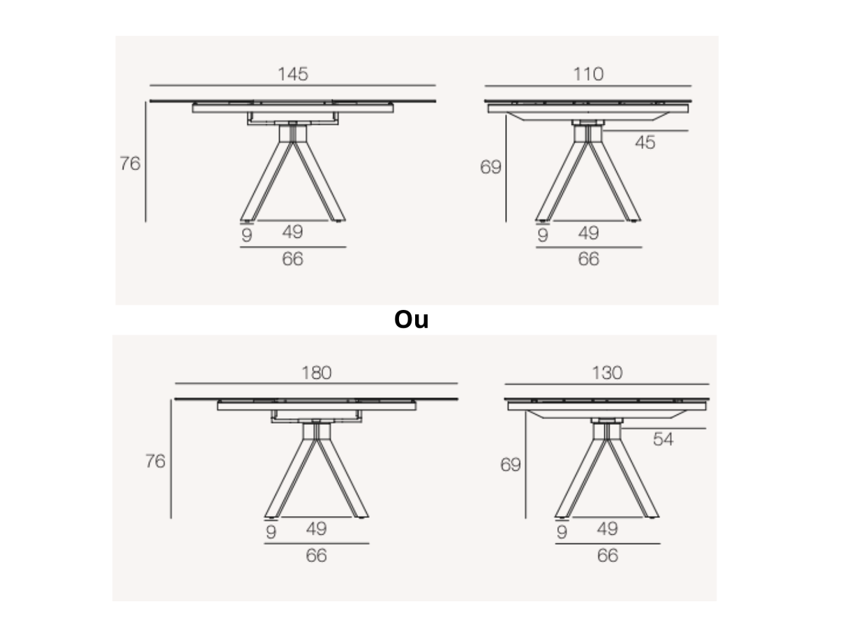 Table ronde céramique extensible - Chanterelle