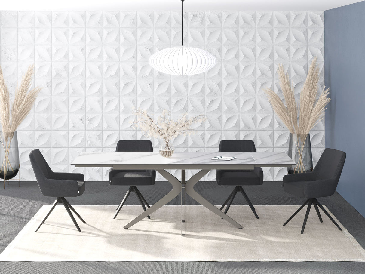 Table ceramique extensible effet marbre - Indina