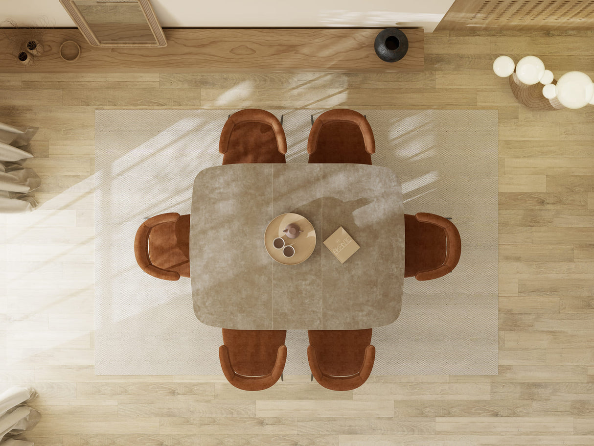 Table carré extensible céramique argile - Mex