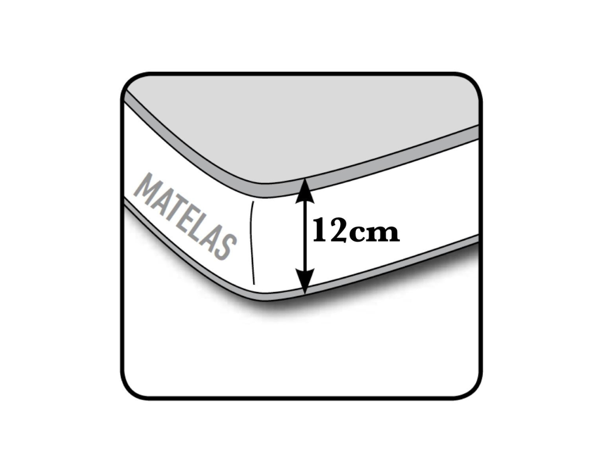 Dessin du matelas du fauteuil lit 1 place convertible rapido en tissu - Souffle d'intérieur