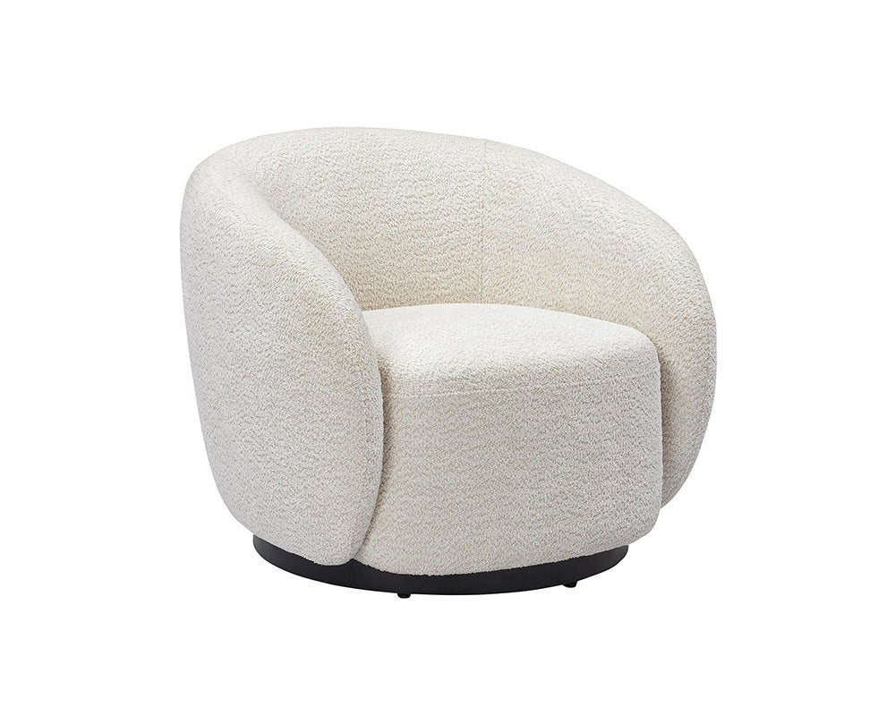 Fauteuil Assia - vue 3/4 - tissu 100 % polyester effet bouclette