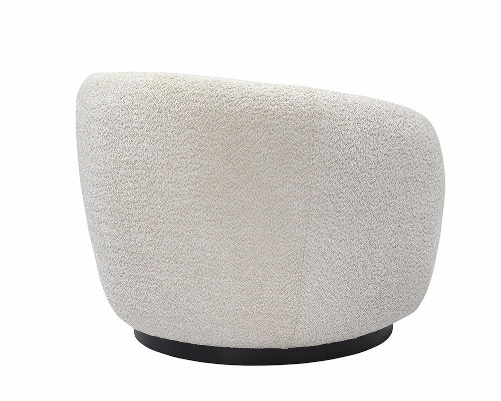 Fauteuil Assia - vue arrière - tissu 100 % polyester effet bouclette