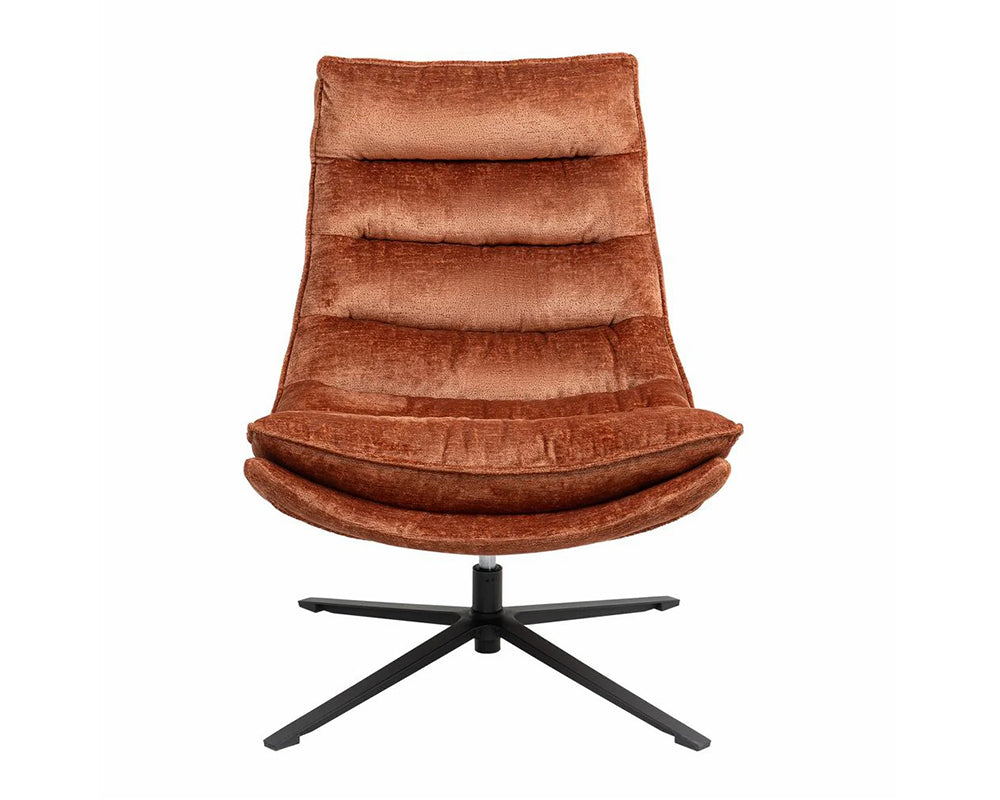 Fauteuil Halo – tissu texturé marron – vue face