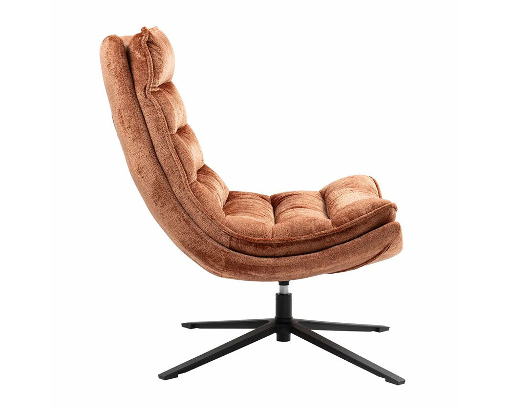 Fauteuil Halo – tissu texturé marron – vue de profil