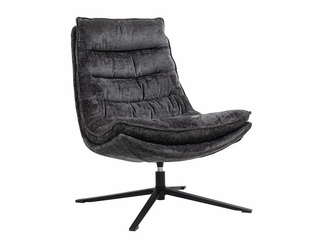 Fauteuil Halo – tissu texturé gris – vue 3/4