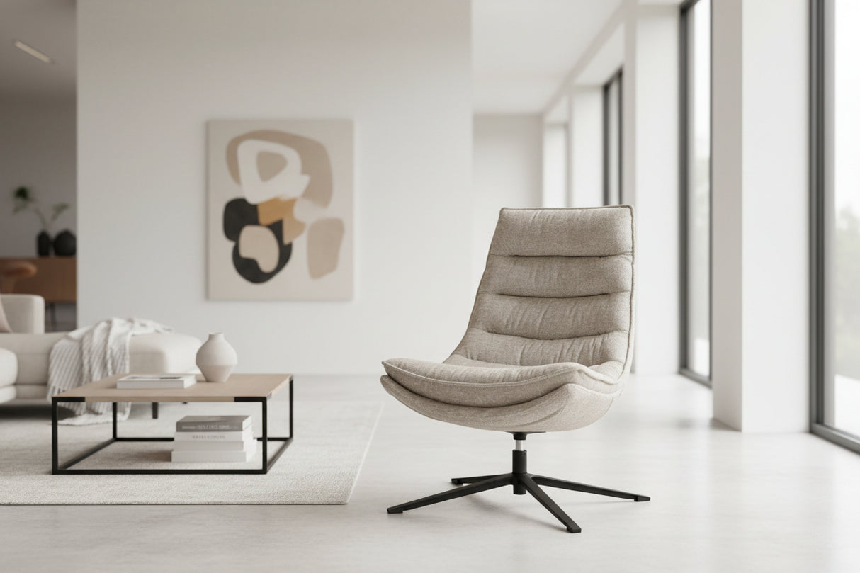 Fauteuil de bureau Halo - vue de face - tissu texturé 100 % polyester