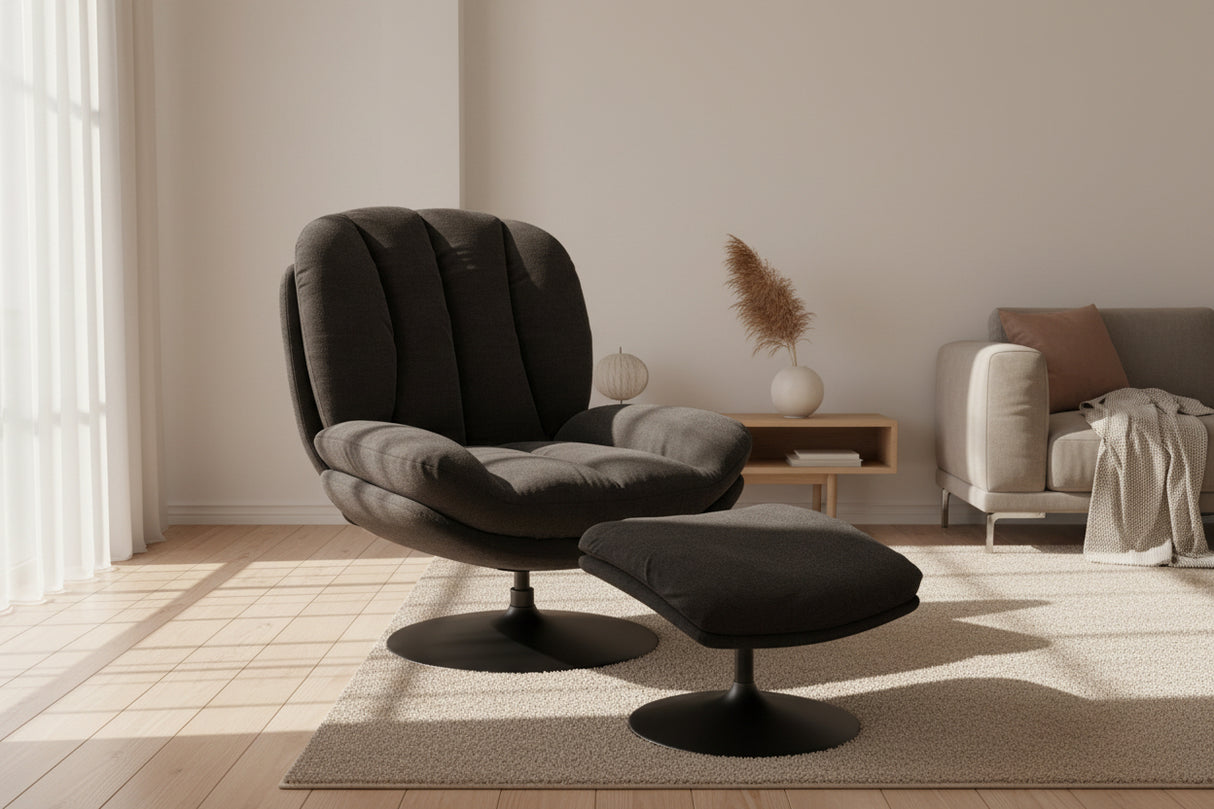 Fauteuil de salon confortable pivotant - Akante - Souffle d'intérieur