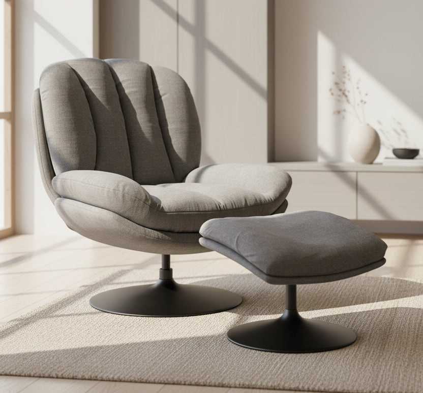 Fauteuil de salon confortable pivotant - Akante - Souffle d'intérieur