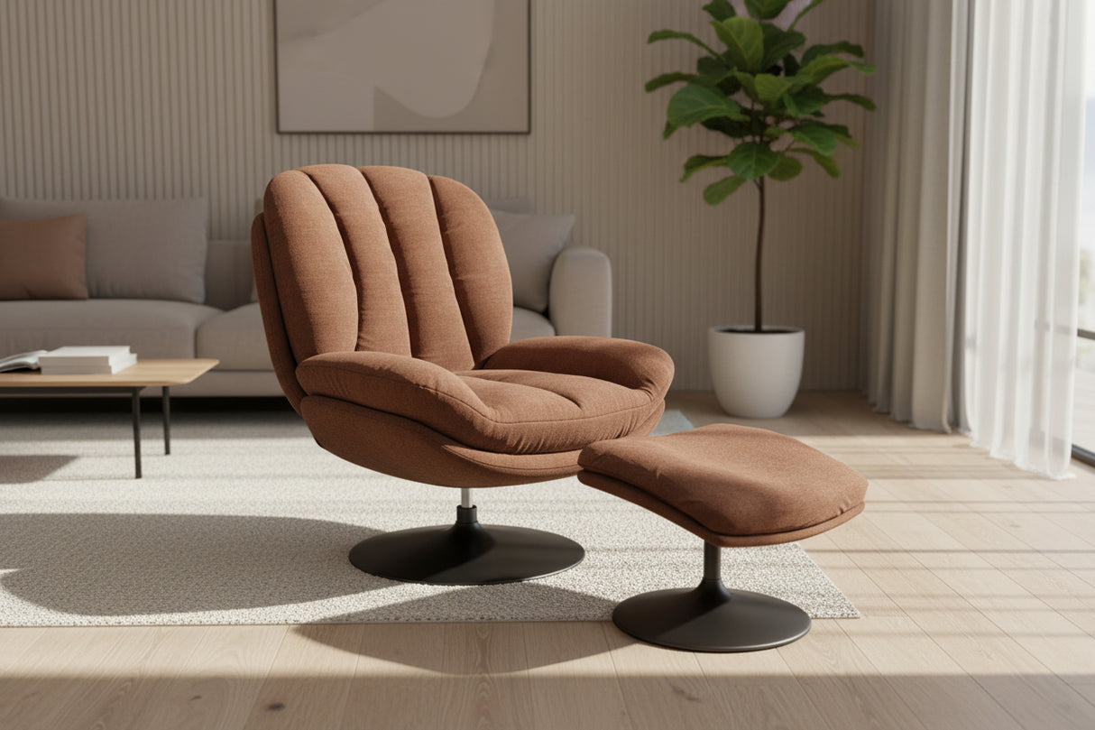 Fauteuil de salon confortable pivotant - Akante - Souffle d'intérieur