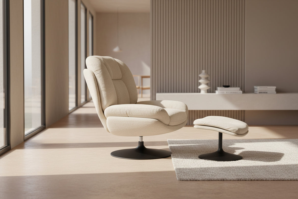 Fauteuil de salon confortable pivotant - Akante - Souffle d'intérieur