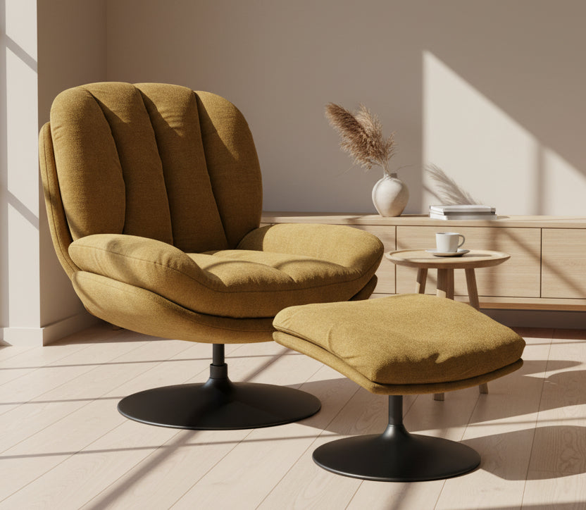 Fauteuil en tissu pivotant de salon - Lisboa