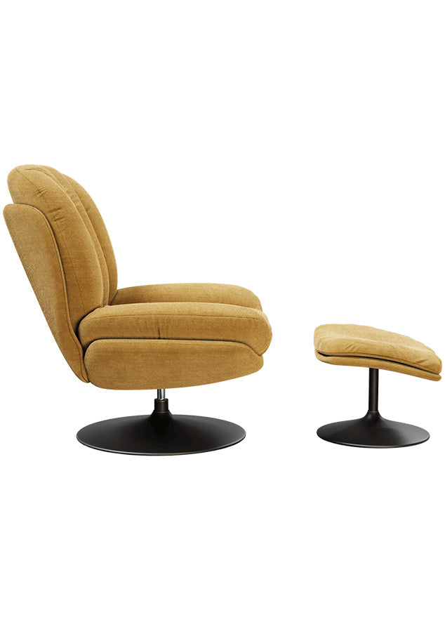 Fauteuil en tissu pivotant de salon - Lisa