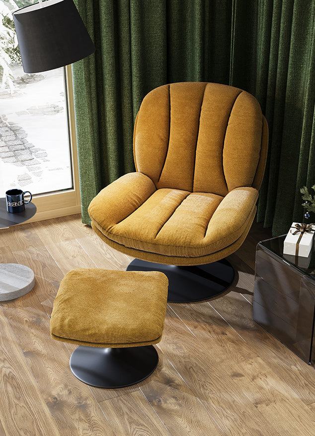 Fauteuil en tissu pivotant de salon - Lisa