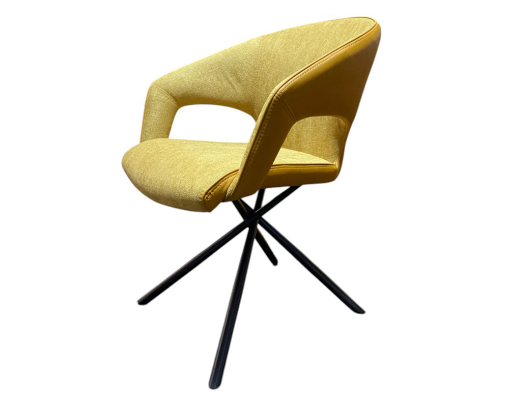 Fauteuil de table jaune moutarde - Souffle d'intérieur