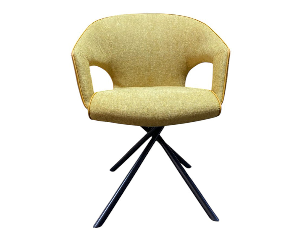 Fauteuil de table jaune moutarde - Souffle d'intérieur