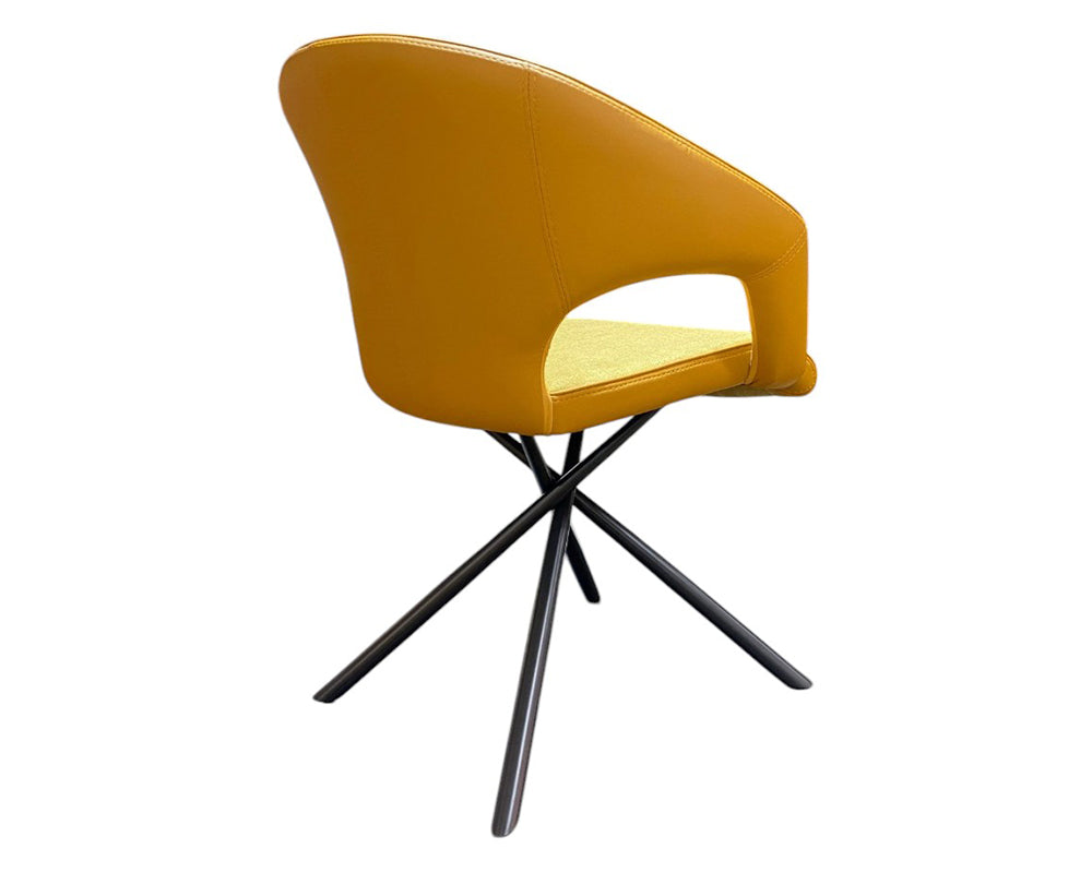 Fauteuil de table jaune moutarde - Souffle d'intérieur