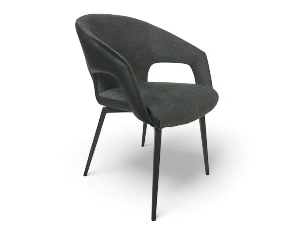 Fauteuil de table pivotant noir pieds metal design - SOUFFLE D'intérieur