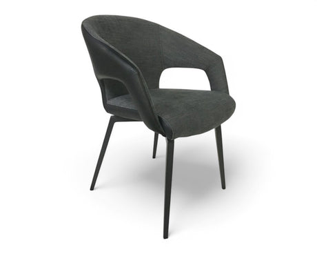 Fauteuil de table pivotant noir pieds metal design - SOUFFLE D'intérieur