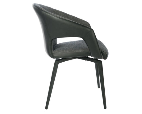 Fauteuil de table pivotant noir pieds metal design - SOUFFLE D'intérieur