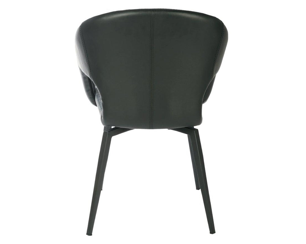 Fauteuil de table pivotant noir pieds metal design - SOUFFLE D'intérieur