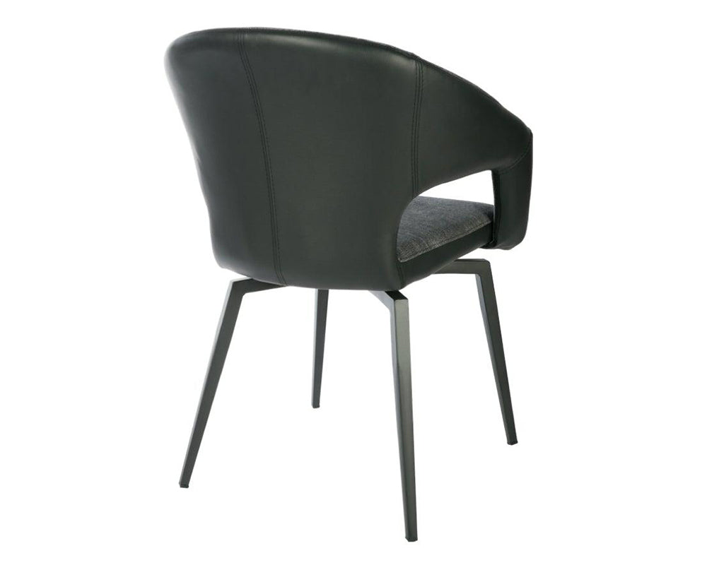 Fauteuil de table pivotant noir pieds metal design - SOUFFLE D'intérieur