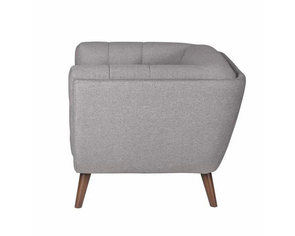 Fauteuil Bery – tissu bouclette gris –vue de profil